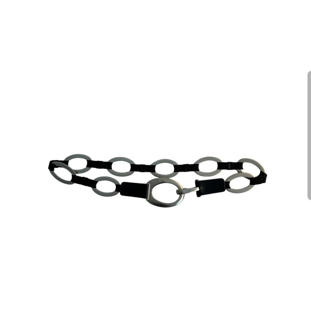 Suzi Roher belt metal leather linked chain medium large